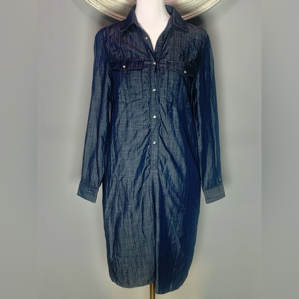 Women's Denim Cotton Linen Regular Fit Dress Size XS 100% Tensel Super Soft